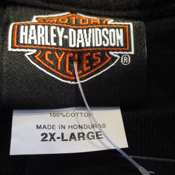 Harley Davidson Motorcycle NEW Men 2X Large Black Orange White Dealership Shirt - Picture 11 of 12